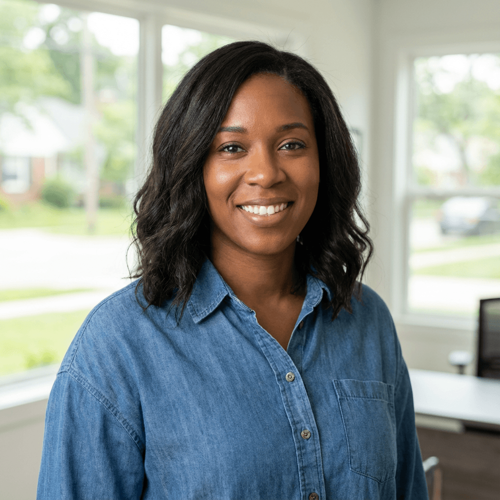 Alicia Grant in a bright office