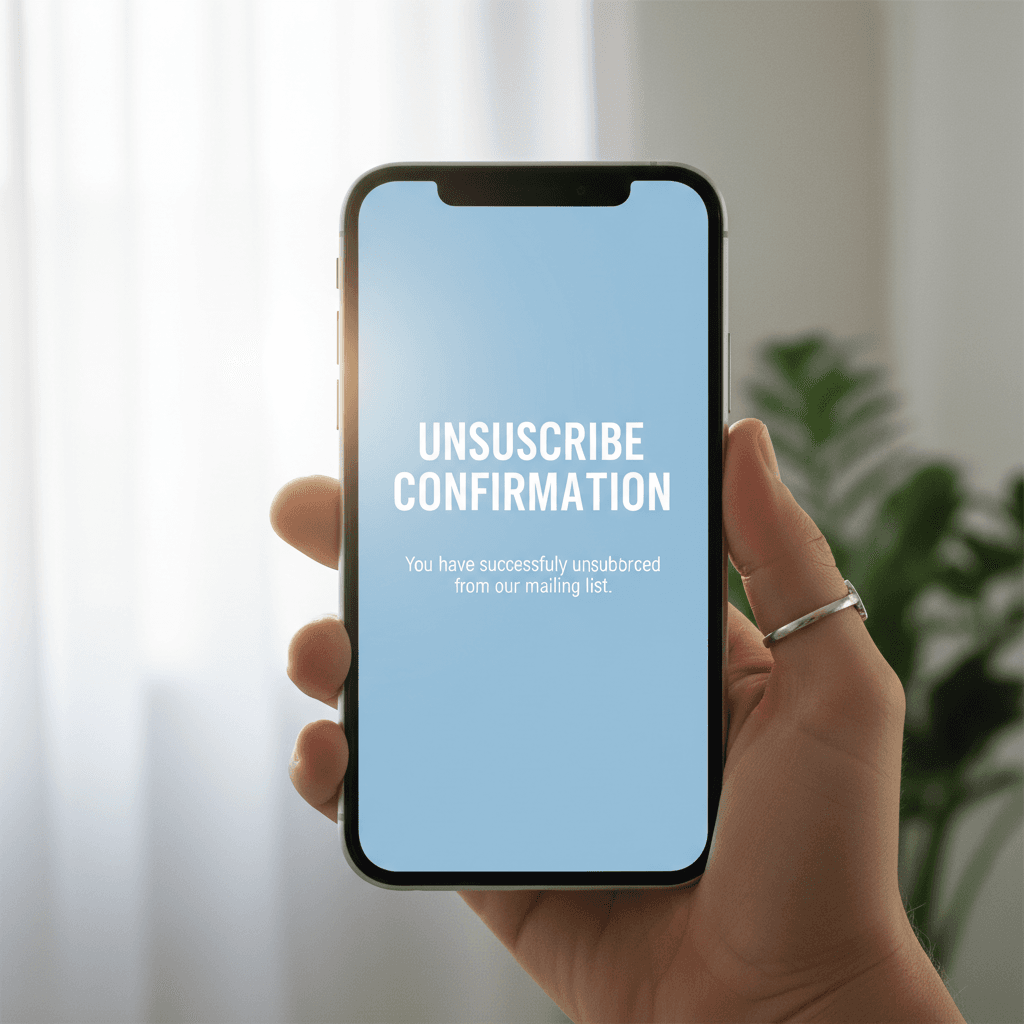 Unsubscribe confirmation on a smartphone