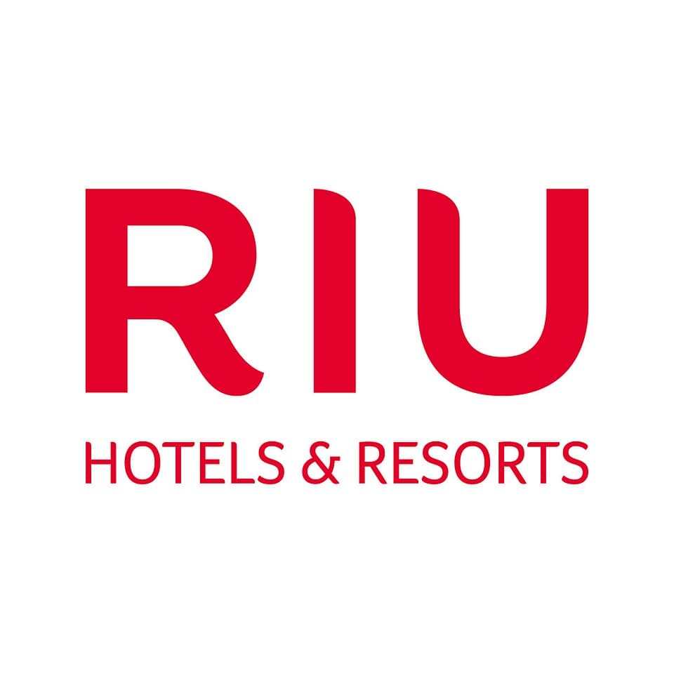 Red RIU logo with the words HOTELS & RESORTS underneath on a white background.