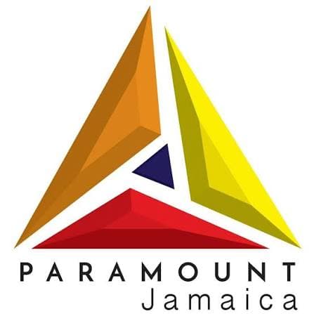 Paramount Jamaica logo featuring a multi-colored 3D triangle in orange, yellow, red, and blue.